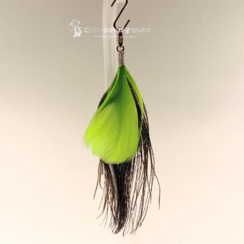 Charms Anhänger Pfauenfeder grün Karabiner